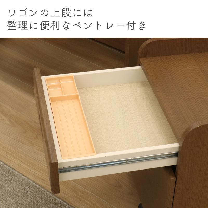 学習デスクHFシリーズ シンプルデスク 5点セット デスク ワゴン 上棚