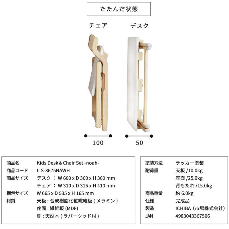 ICHIBA（市場） 子供机 キッズデスク デスクチェアセット 幼児