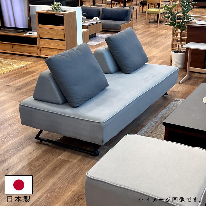 ライトグレー ボタン付き 2人掛けソファ Meuble（モーブル） ソファ 幅200cm 開梱設置付き ダイニングソファ 2