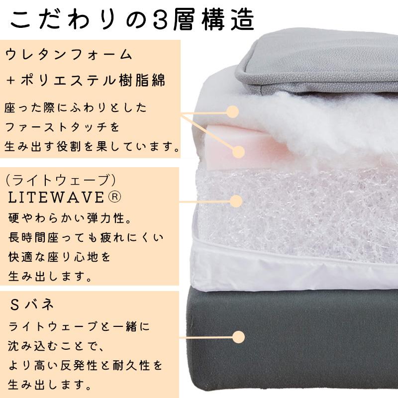 スツール オットマン ソファー ダイニング ソファ 1人掛け チェア 日本製 モーブル liberty2 リバティ2 65スツール ライトグレー ダークグレー_10