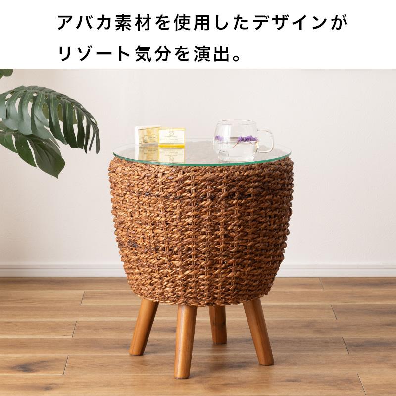 東谷 サイドテーブル ナイトテーブル ミニテーブル ガラステーブル 丸