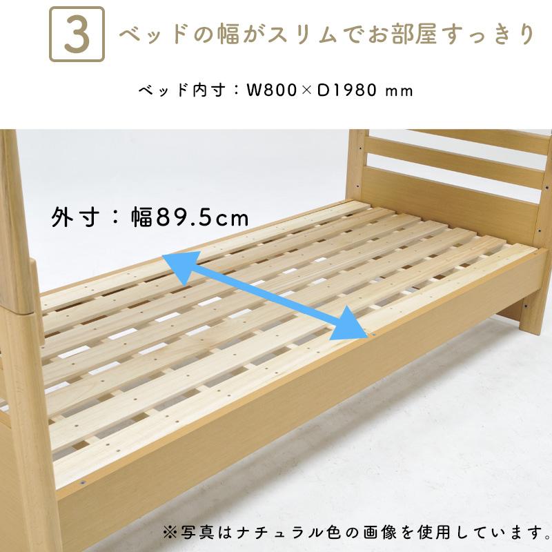2024 ヒカリサンデスク スリーミン 2段ベッド ウォールナット 2段 