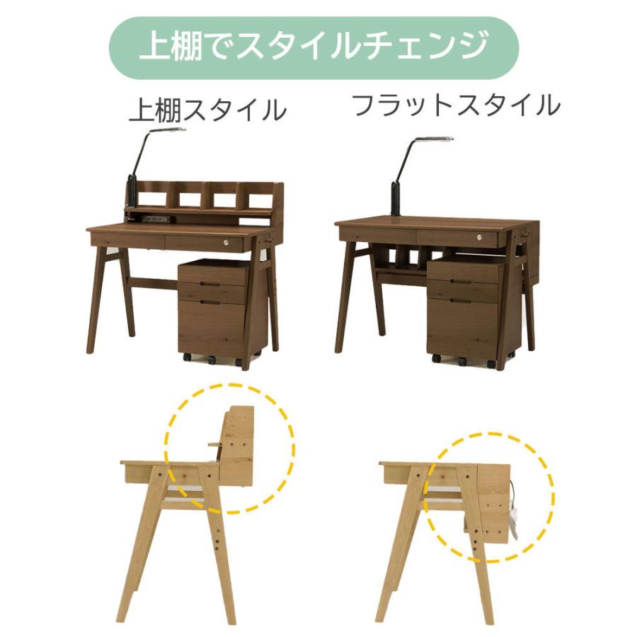 【直接取りに来れる方】木製学習机 デスクライト付き　ヒカリサンデスク サンノット デスク+Sワゴン+上棚 ヒカリサンデスク 学習デスク