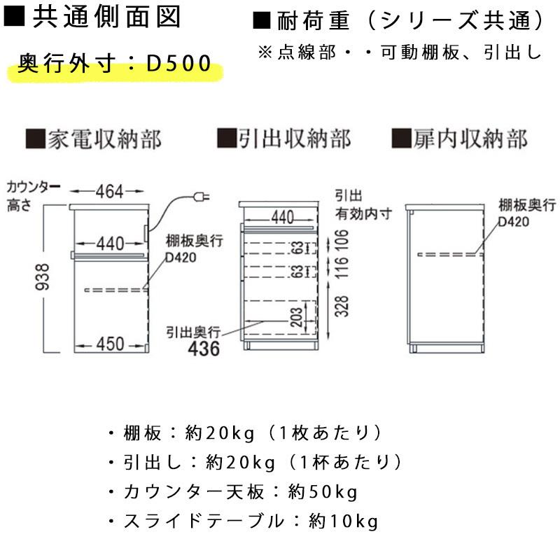 パモウナ 開梱設置付き 食器棚 SY-1400R下台 幅140 奥行50 高さ94