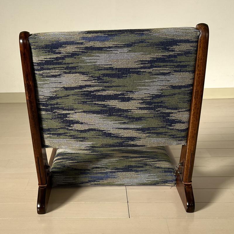 座椅子 脇息2点セット 雲月 ブルー ゴールド 和座椅子 折りたたみ 肘