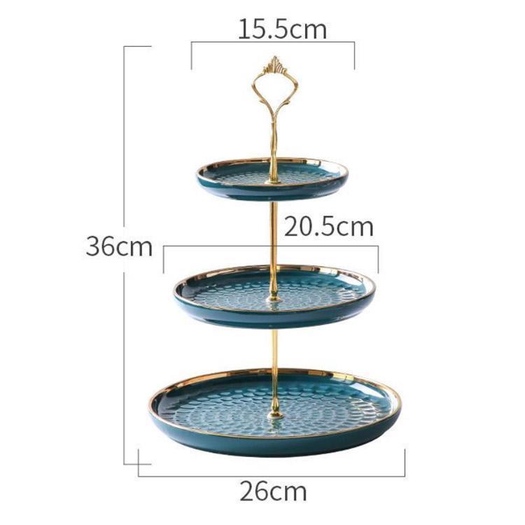 ヨーロッパ式 ケーキスタンド クリエイティブ 陶磁器 2/3段重ねの果物皿 ケーキ棚 デザート台 家庭用 リビングルーム アフタヌーンティー お菓子の｜kanakoya｜05