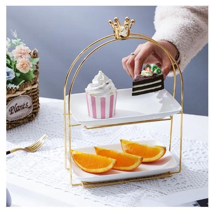 ケーキスタンド 2段 小 陶器製 アフタヌーンティーセット ケーキ ケーキスタンド 2段 小 陶器製 アフタヌーンティーセット ケーキ