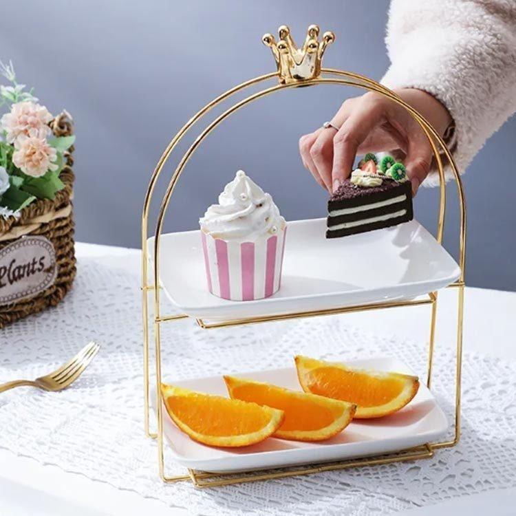 ケーキスタンド 2段 小 陶器製 アフタヌーンティーセット ケーキ ケーキスタンド 2段 小 陶器製 アフタヌーンティーセット ケーキ