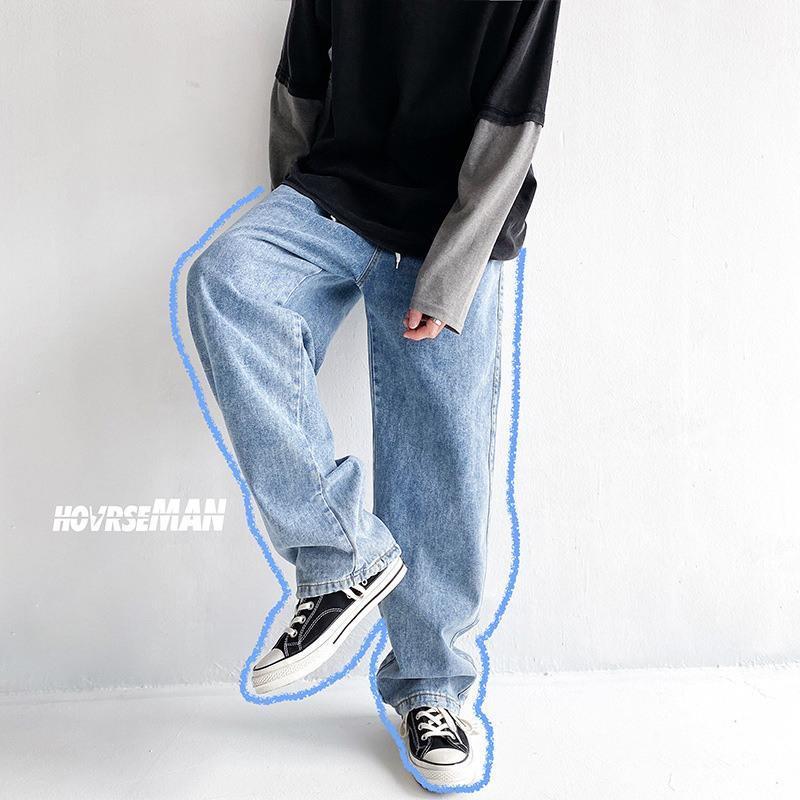 デニムパンツ メンズ ロング丈 ワイドパンツ デニム 長パンツ デニムパンツ メンズ ロング丈 ワイドパンツ デニム 長パンツ