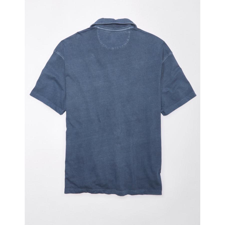 アメリカンイーグル オーバーサイズ ポロシャツ メンズ 半袖 ブルー 大きいサイズあり｜kanaloa-yshop｜03