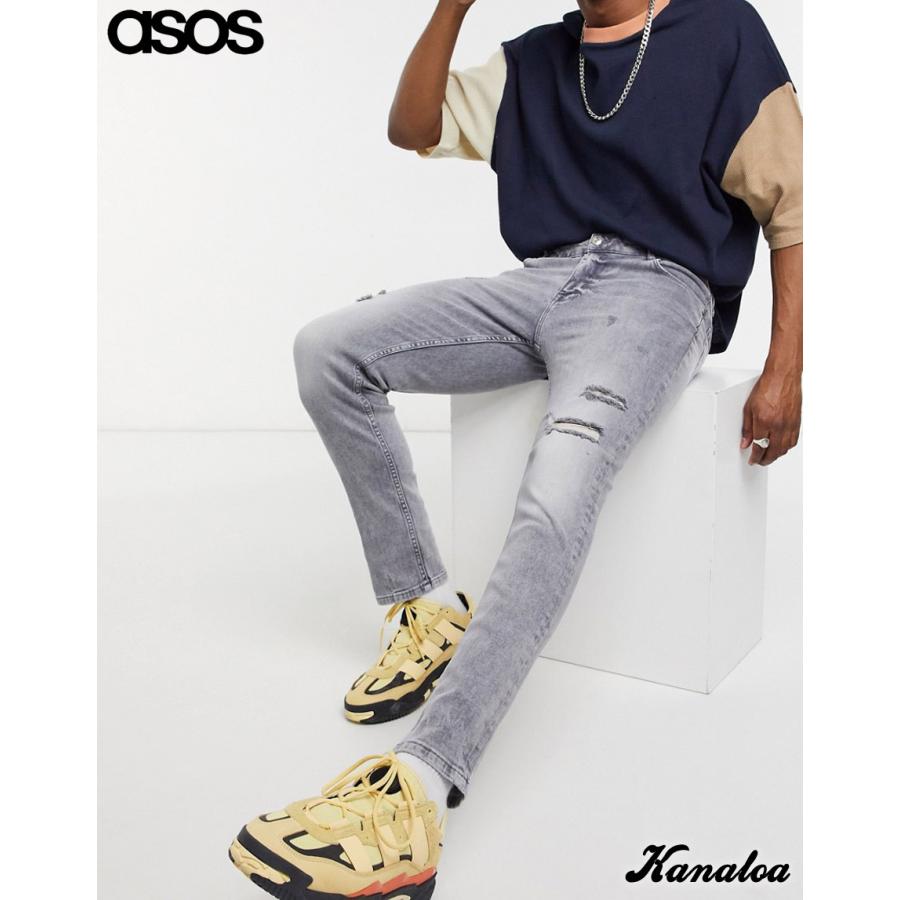 50 Off Asos エイソス スキニージーンズ デニムパンツ メンズ ダメージ クラッシュ ストレッチ ライトグレー 大きいサイズあり Kanaloa 通販 Yahoo ショッピング 海外輸入 Www Yalaphone Com