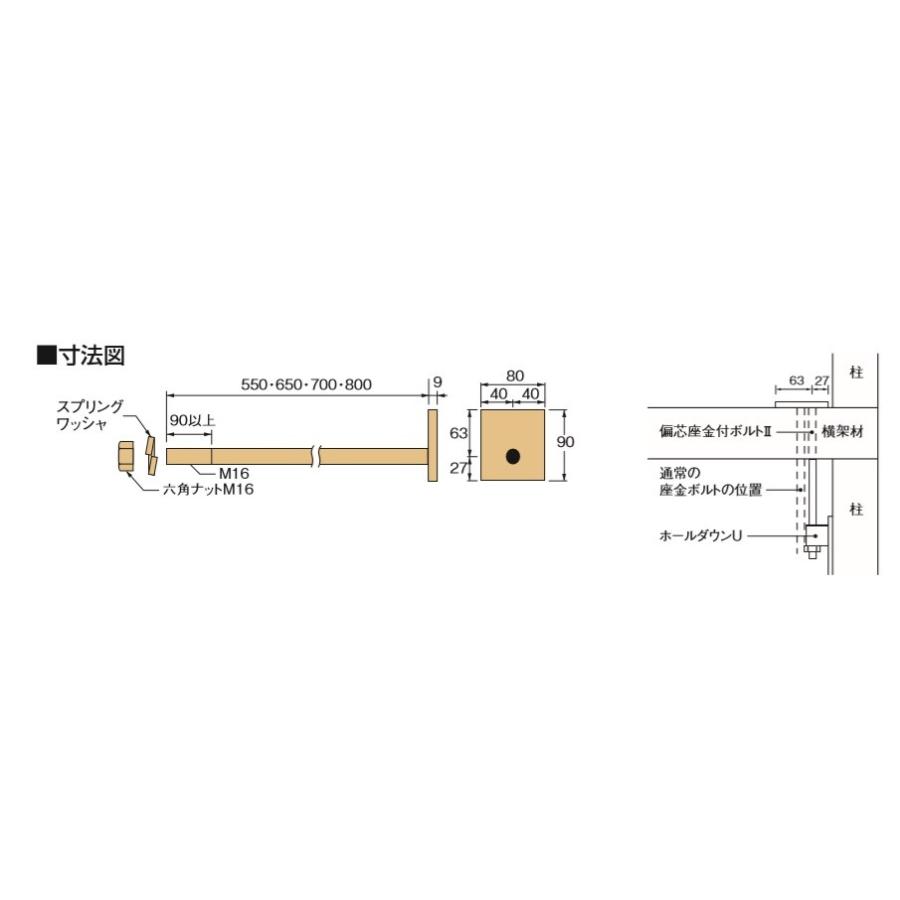 タナカ オメガー偏芯座付ボルトII M16×550（10本入）1ケース
