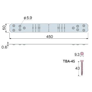 タナカ オメガ短冊スリム10　ロング450　AA1234 １枚