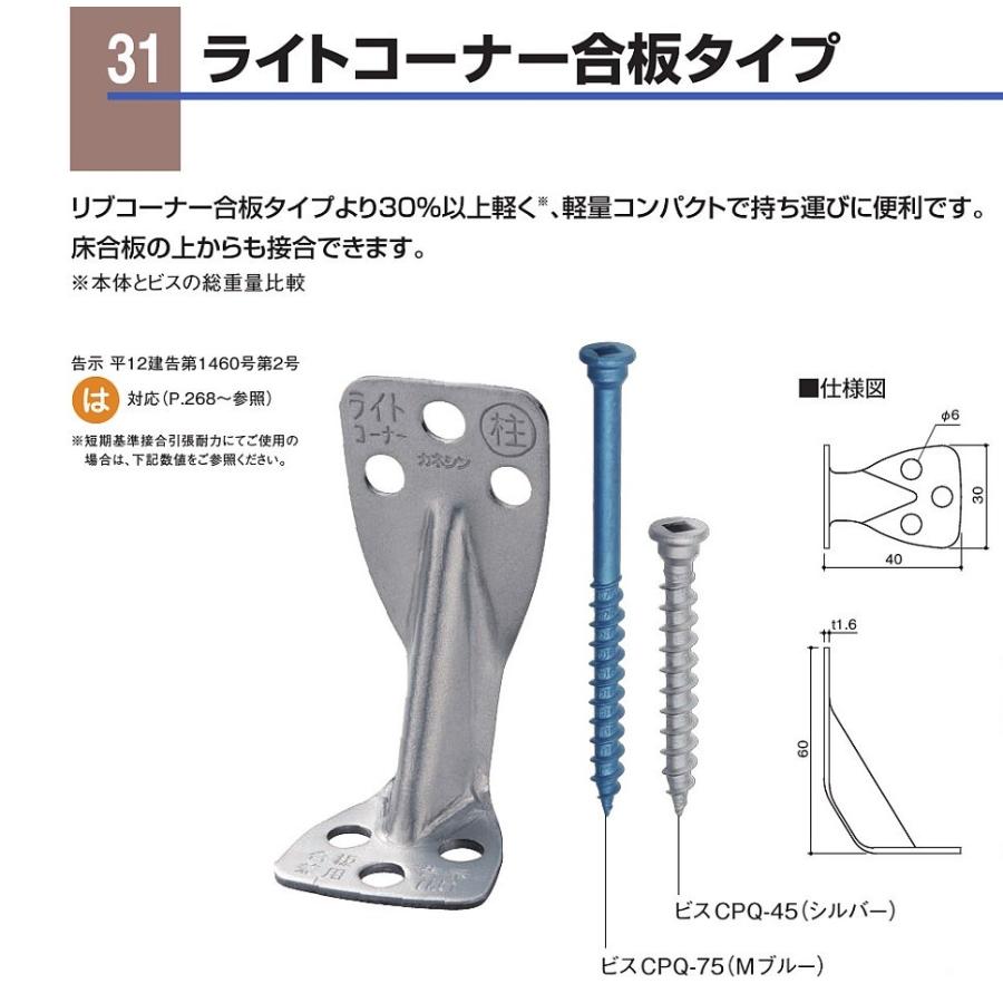 カネシン ライトコーナー合板タイプ L−CP−G （100個入） 1