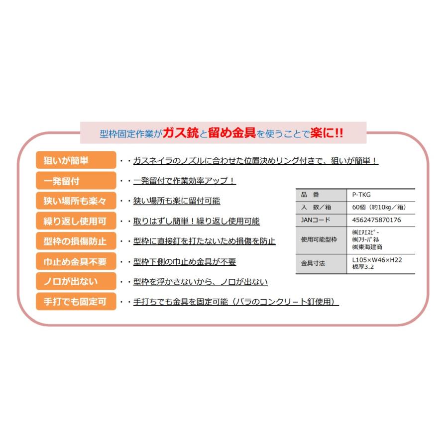 送料無料】 わたなべ 留め金具 P-TKG（60個入） 住宅基礎鋼製型枠固定