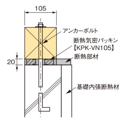 送料無料 城東テクノ 断熱気密パッキン KPK-VN105（10本入）1ケース 
