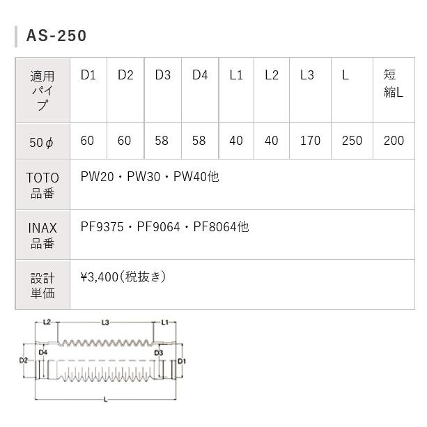 アキレス（achilles） アキレスジョイント AS-250 排水管用継手 洗濯機