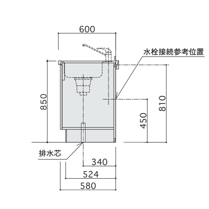 アイオ産業 CO-1800L 流し台 【加熱機器：IHコンロ付】 シンク：左(L