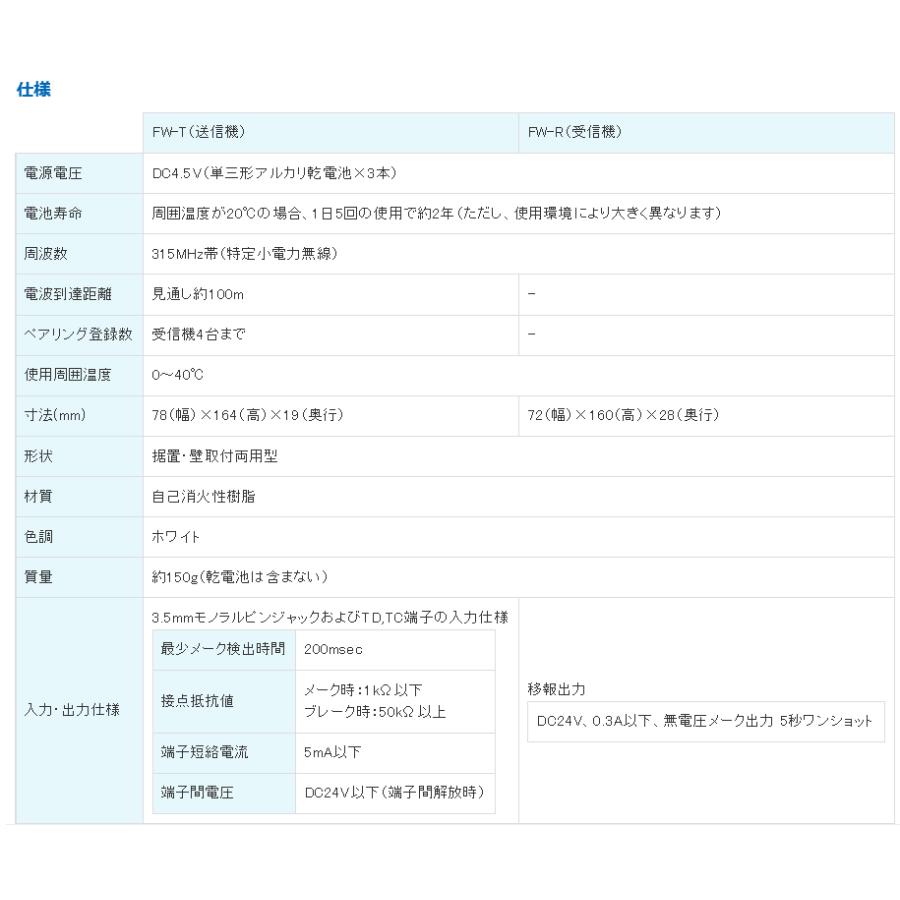 アイホン アイホン FW-TR 【ワイヤレス送信機(FW-T)＋ワイヤレス