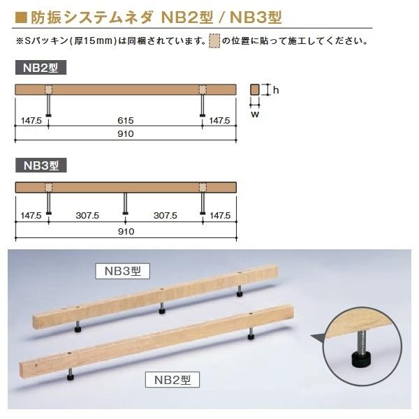万協フロアー　NB2-350　ケース販売【14本/ケース＋接着剤付】NB2型支持脚【適応床高315〜400mm】【防振システムネダ(2本脚) 長さ910mm】　⇒Ω