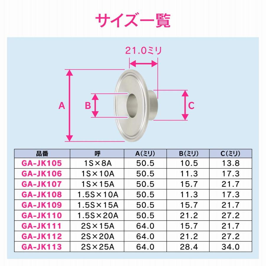 GAONA／ガオナ／カクダイ　GA-JK119　異径ヘルール 3Sx40A【受注生産品】　〇_3