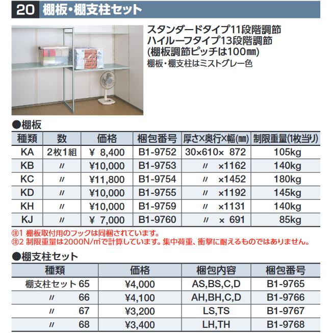 イナバ物置 棚支柱セット68[B1-9768] SMK型オプション 【本体同時購入