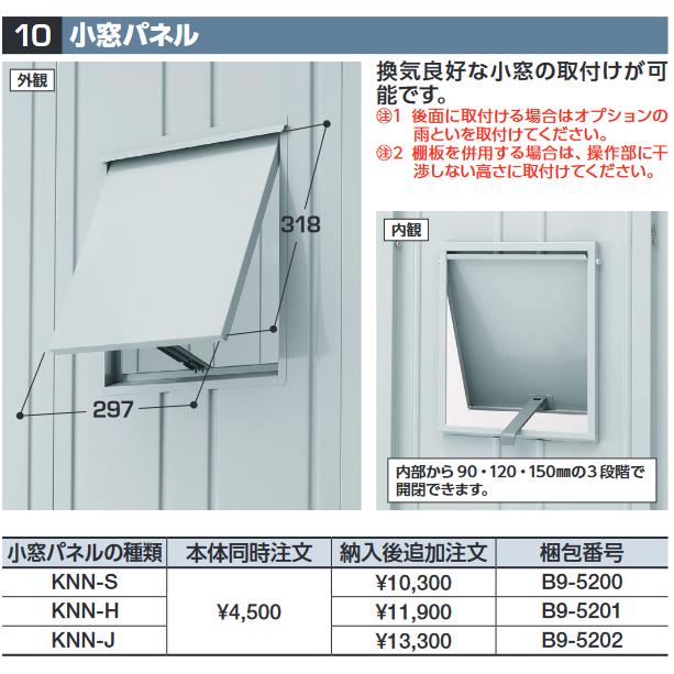 イナバ物置 KNN-J[B9-5202] 小窓パネル GRN型オプション ジャンボ用 確認用10/3 引き出しわんこ☆318 限定パネル
