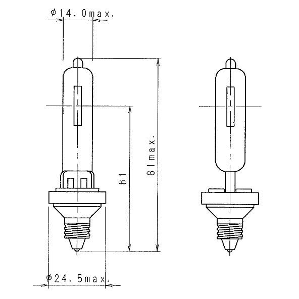 岩崎電気 JD110V250W/P/M ハロゲンランプ 片口250W 口金形：E11