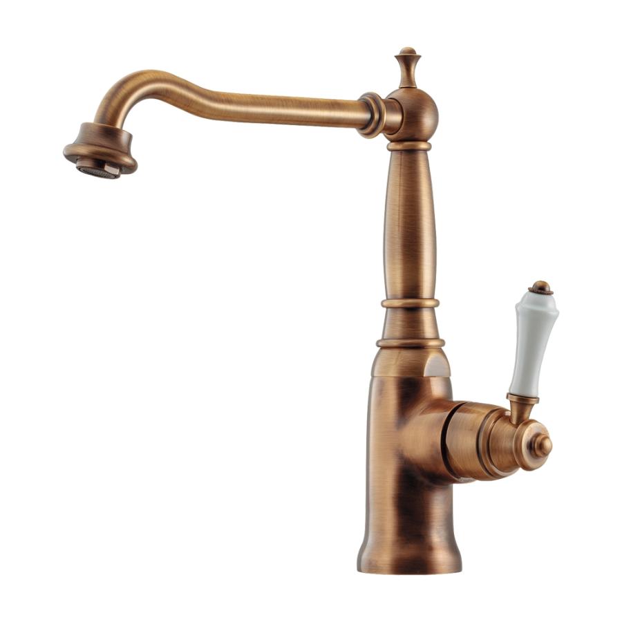 カクダイ 117-130-AB シングルレバー混合栓オールドブラス　キッチン水栓 カクダイ カクダイ 117-130-AB シングルレバー混合栓 オールド