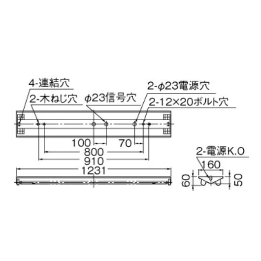 東芝ライテック　LET-42307-LS9　LEDベースライト 直管形 逆富士2灯 本体のみ(商品写真のランプは別売) Σ｜kanamonja-net｜03