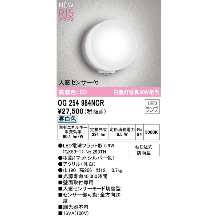 ODELIC（オーデリック） OG254984NCR LEDポーチライト Σ[X] : 住設建材