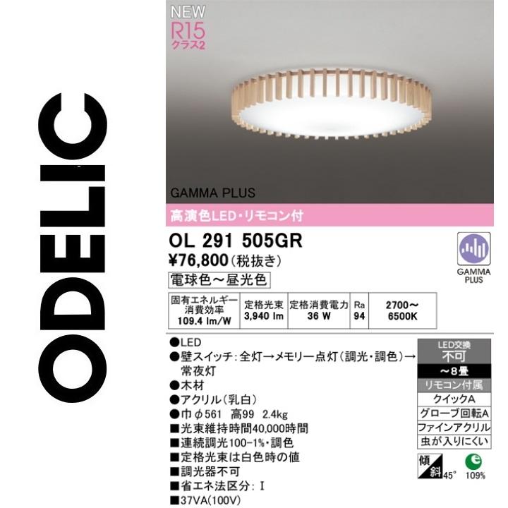 購入不可 ODELIC（オーデリック） OL291505GR LEDシーリング Σ : 住設建材カナモ