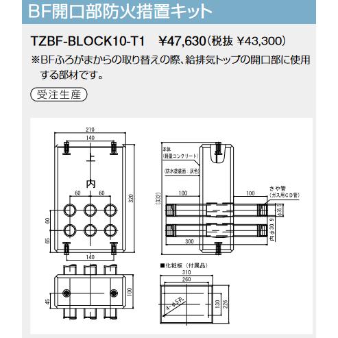 パーパス TZBF-BLOCK10-T1 BF開口部防火措置キット 受注生産 ⇒ : 住設建材カナモンジャー - 通販 - Yahoo!ショッピング