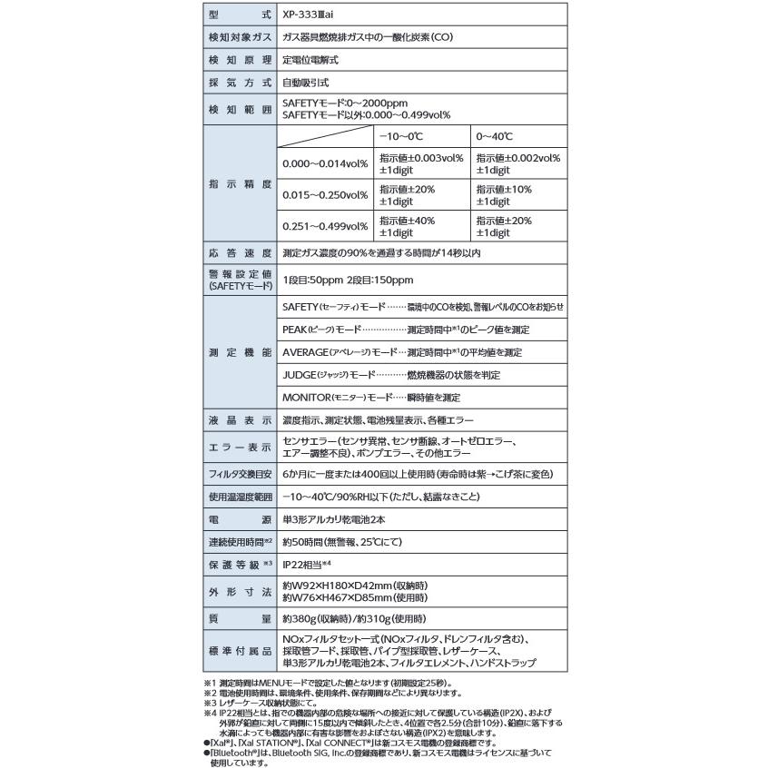 新コスモス　XP-333IIIai　燃料排ガス検知器 一酸化炭素測定器(COメータ)｜kanamonja-net｜02