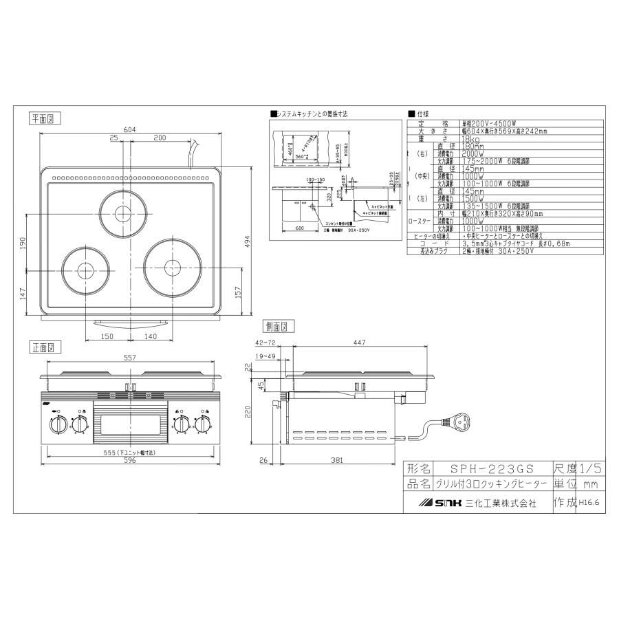 マルゼン IHクリーンテーブル 標準プレート(単機能3口タイプ) インジケーター搭載仕様 幅1200×奥行600×高さ800(mm)  MIT-S333D 通販