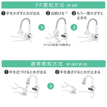 バイタル　VF-50F　自動水栓　単水栓　シャワー　泡沫　切替式　乾電池式　〇