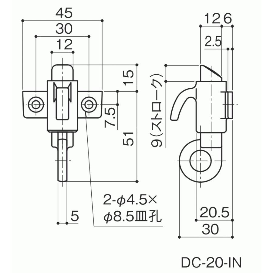 中西産業 トップラッチ DC-20-IN （内倒し窓用） : カナモノオンライン