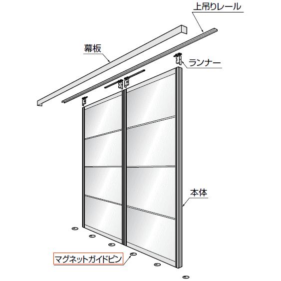 パナソニック建具 マグネットガイドピン 幅広上吊り引戸アウトセット納まり施工説明