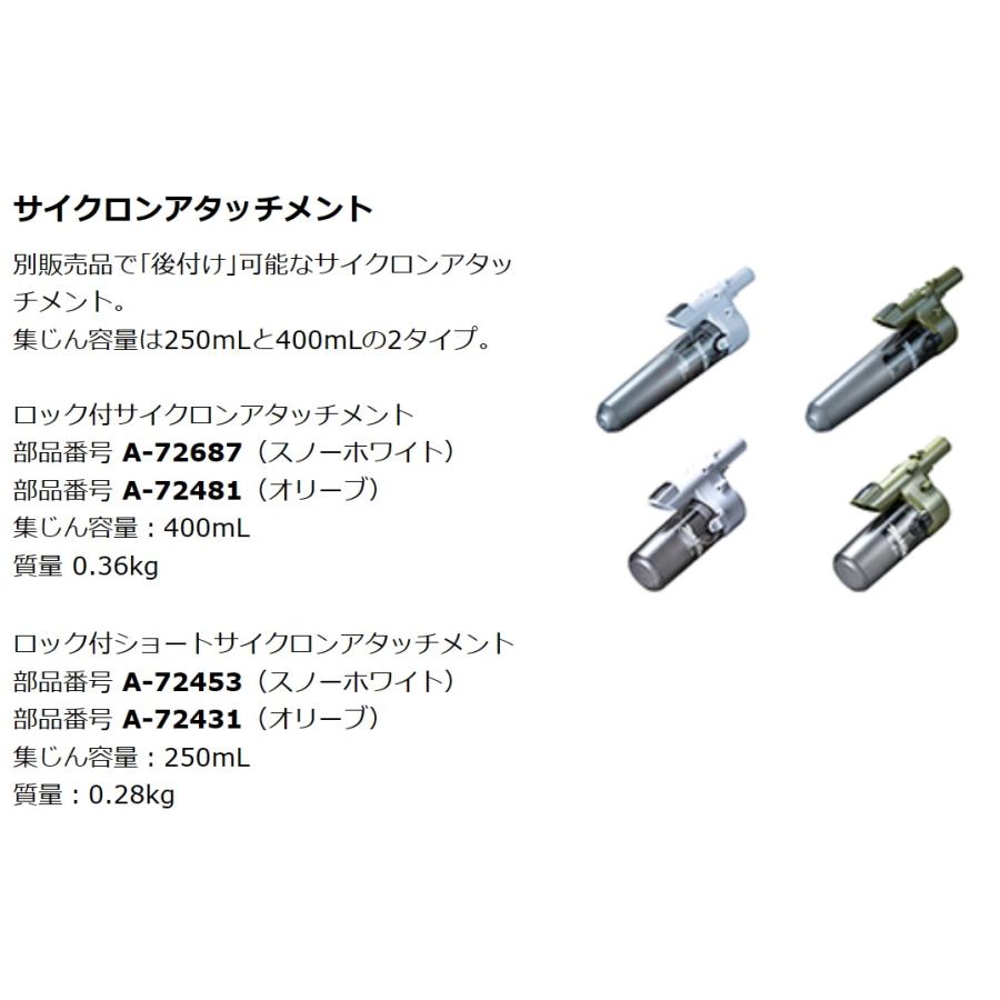 マキタ 掃除機 紙パック式 18V 充電式クリーナ CL285FDRFW：スノーホワイト（3.0Ahバッテリ・充電器付）｜kanamono-store｜04