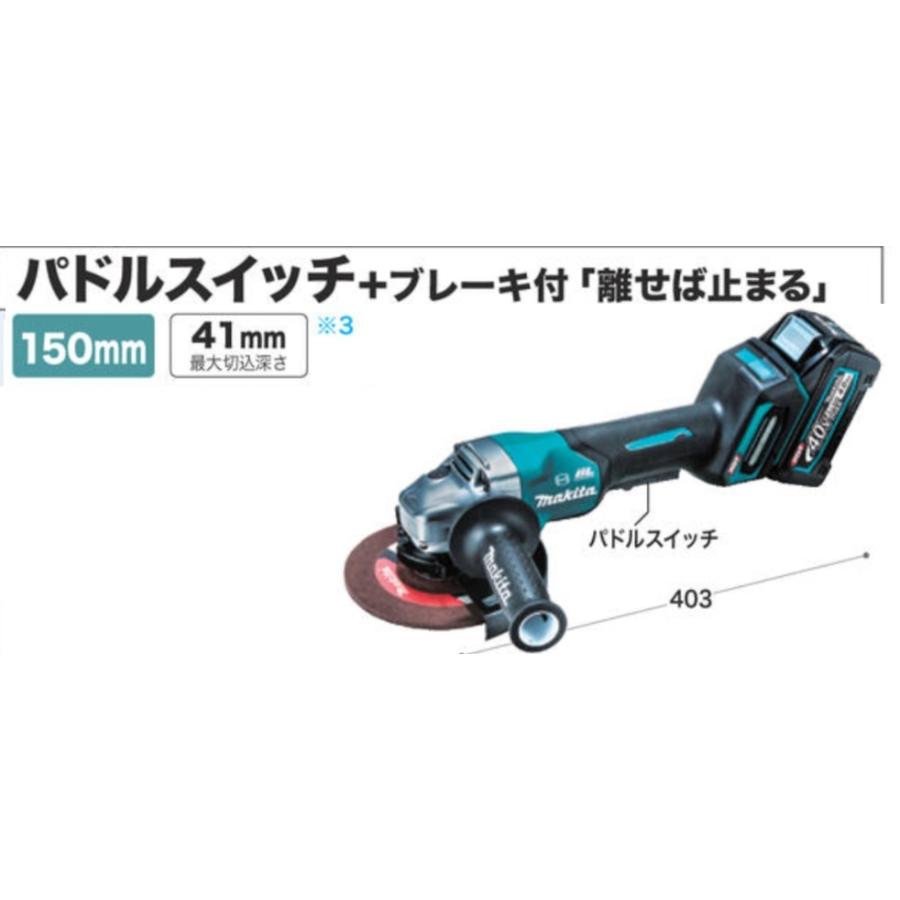 マキタ 40Vmax 150mm充電式ディスクグラインダ GA034GRMX（4.0Ah