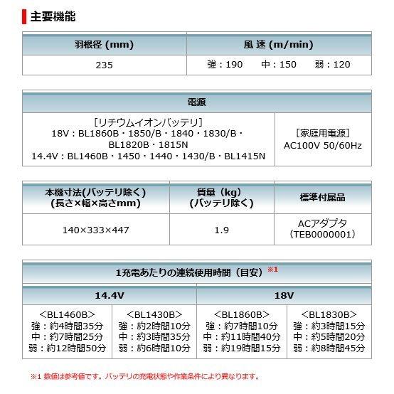 マキタ 充電式ファン CF203DZ (青)　14.4V/18V　 本体のみ｜kanamono-tool｜06