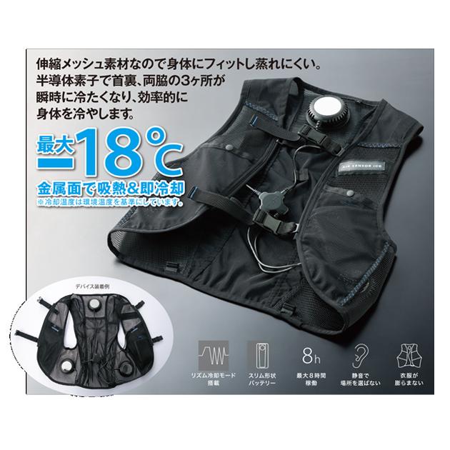クロダルマ 冷却ペルチェ 作業着 メッシュベスト＆ペルチェデバイス