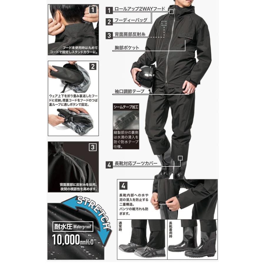 即納」 マック 空調レインウェア 上下セット 空調作業服 服のみ