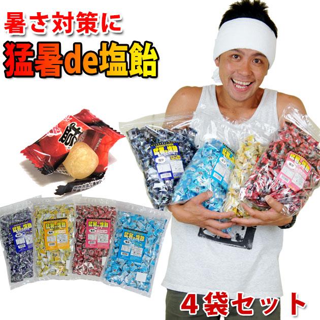 限定SALE！「お試しセット」 塩飴 業務用 1kg ×4袋 猛暑de塩飴 熱中症対策 / 梅 サイダー レモン ブルーベリー 熱中飴 大袋 イベント アウトドア 部活 送料無料 | 