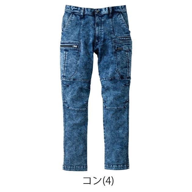  ジス着用系 デニムトラックパンツ 2X S〜4L 寅壱 秋冬作業服 作業着 デニムカーゴパンツ 8922-219 : 安全靴
