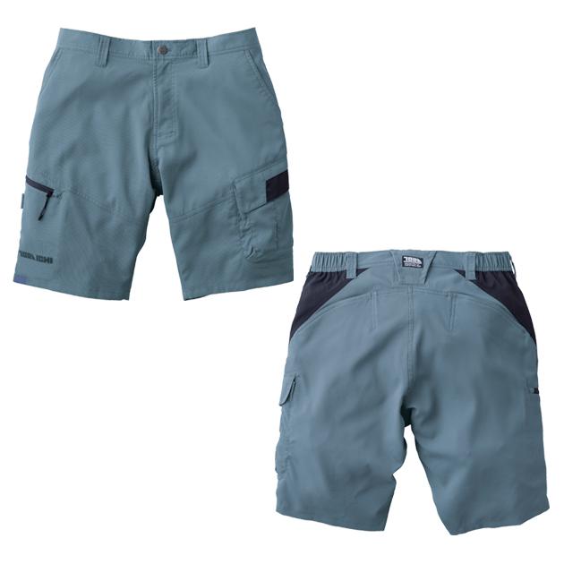 【RUFFLOG】水色／グレー ハーフパンツ 寅壱 1214-241 春夏作業服 作業着 カーゴハーフパンツ S〜4L : 安全靴
