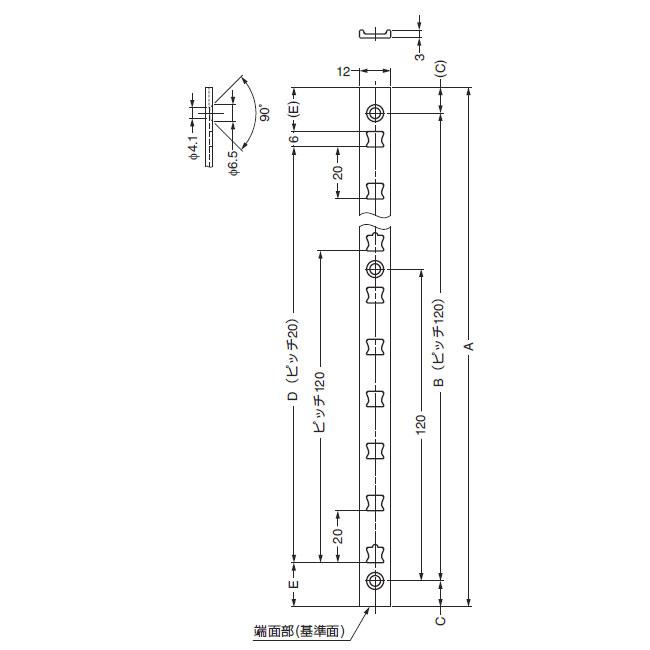 LAMP アルミ製面付棚柱 AP-DM-1820BZ ブロンズ｜kanamorikanamonoten｜02