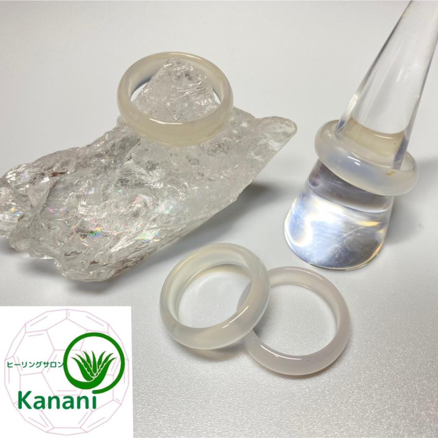 天然石 パワーストーンリング ホワイトアゲート 白メノウ : Kanani