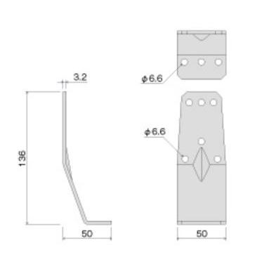 タナカ　AA1585　オメガコーナー　床合板仕様　50個入り　15kN　仕様変更のため15kN2で発送します　箱単位