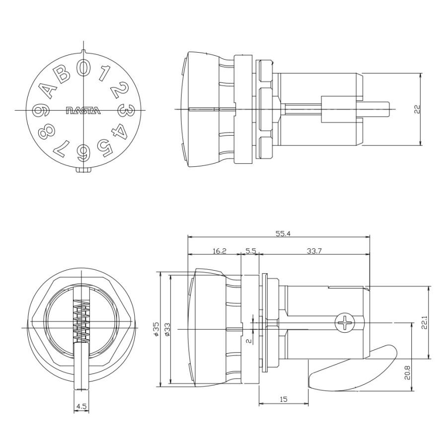 NASTA ナスタ MPK-10-T タテ型 静音大型ダイヤル錠 戸建 集合ポスト メンテナンス交換用｜kanaonisky｜02